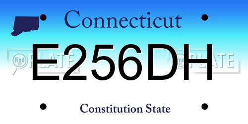 E256DH Connecticut License Plate