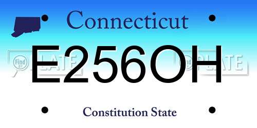 E256OH Connecticut License Plate