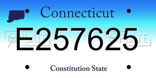 E257625 Connecticut License Plate