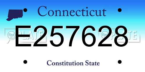 E257628 Connecticut License Plate