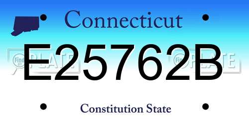 E25762B Connecticut License Plate