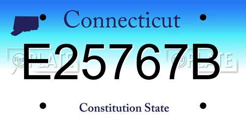 E25767B Connecticut License Plate
