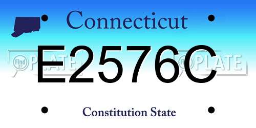 E2576C Connecticut License Plate