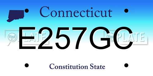 E257GC Connecticut License Plate