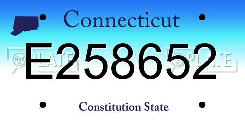 E258652 Connecticut License Plate