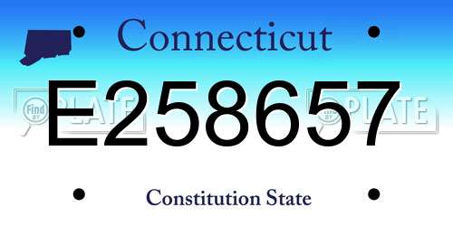 E258657 Connecticut License Plate