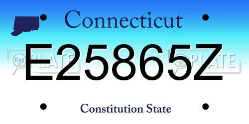E25865Z Connecticut License Plate
