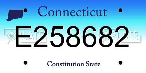 E258682 Connecticut License Plate