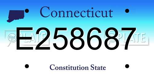 E258687 Connecticut License Plate