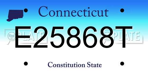 E25868T Connecticut License Plate
