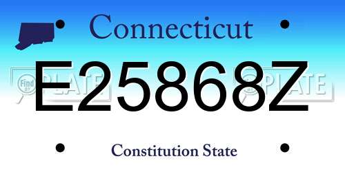 E25868Z Connecticut License Plate