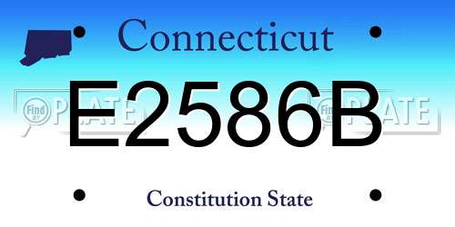 E2586B Connecticut License Plate