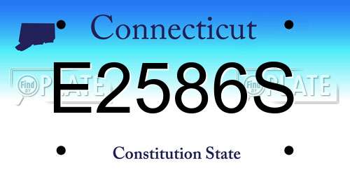 E2586S Connecticut License Plate