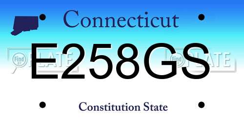 E258GS Connecticut License Plate