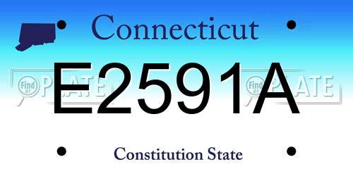 E2591A Connecticut License Plate