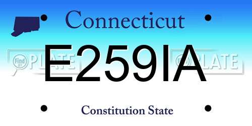 E259IA Connecticut License Plate