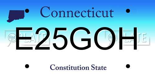 E25GOH Connecticut License Plate