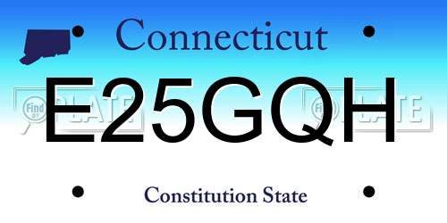 E25GQH Connecticut License Plate