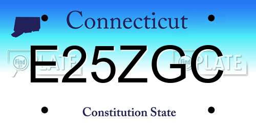 E25ZGC Connecticut License Plate