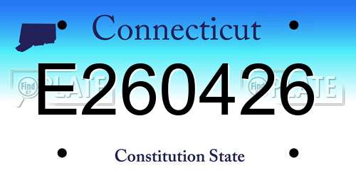 E260426 Connecticut License Plate