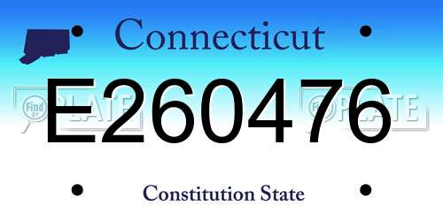 E260476 Connecticut License Plate