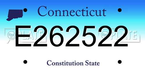 E262522 Connecticut License Plate