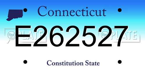 E262527 Connecticut License Plate