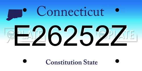 E26252Z Connecticut License Plate