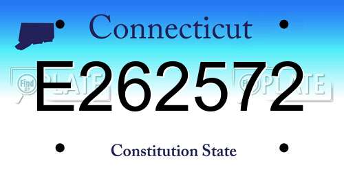 E262572 Connecticut License Plate