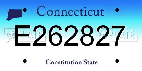 E262827 Connecticut License Plate