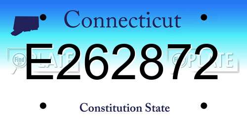 E262872 Connecticut License Plate