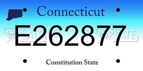 E262877 Connecticut License Plate