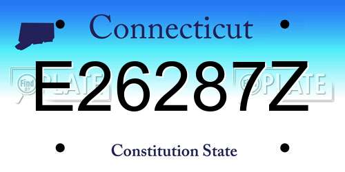 E26287Z Connecticut License Plate