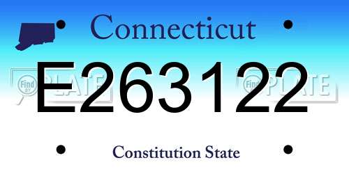 E263122 Connecticut License Plate