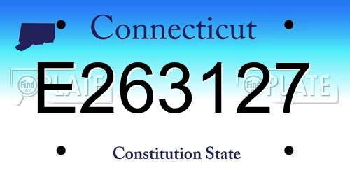 E263127 Connecticut License Plate