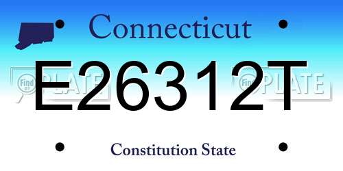 E26312T Connecticut License Plate