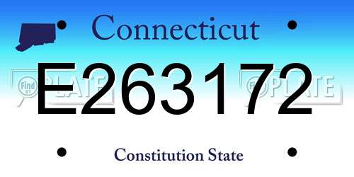 E263172 Connecticut License Plate