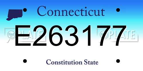 E263177 Connecticut License Plate