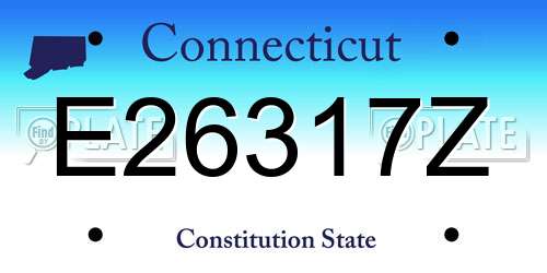 E26317Z Connecticut License Plate