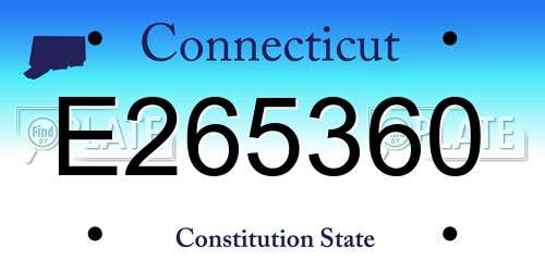 E265360 Connecticut License Plate