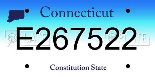 E267522 Connecticut License Plate