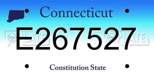 E267527 Connecticut License Plate