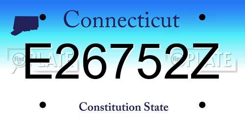 E26752Z Connecticut License Plate