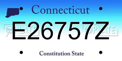 E26757Z Connecticut License Plate