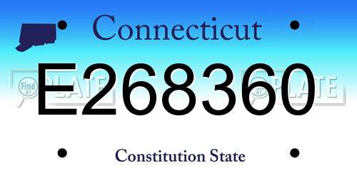 E268360 Connecticut License Plate