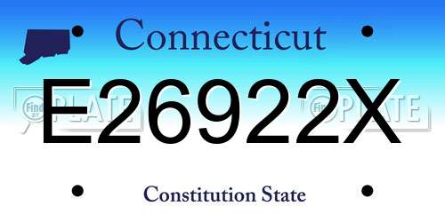 E26922X Connecticut License Plate