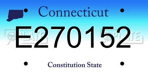 E270152 Connecticut License Plate