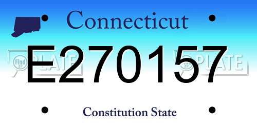 E270157 Connecticut License Plate