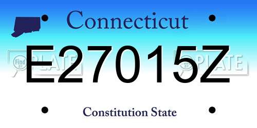 E27015Z Connecticut License Plate