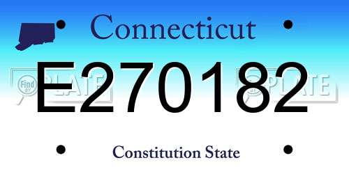 E270182 Connecticut License Plate